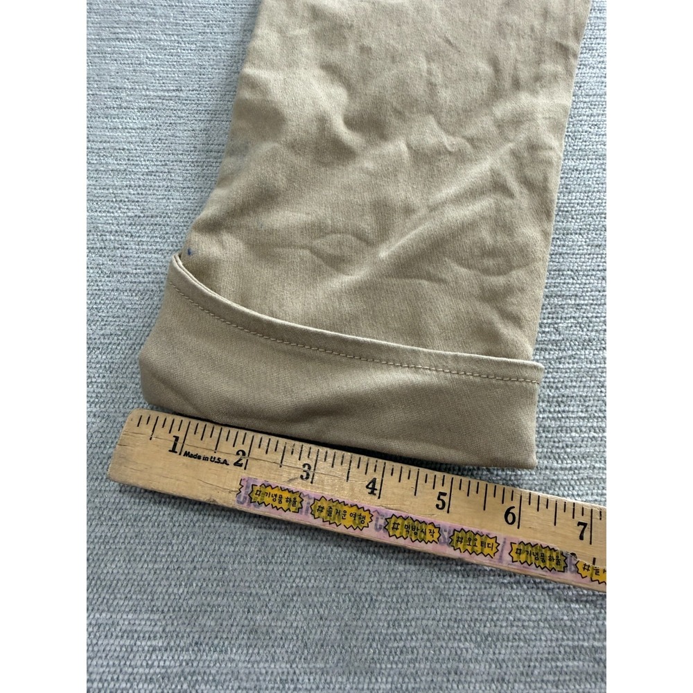 T&Y Fashion Capri Pants Womens 5/6 Beige Skinny Leg Cuffed Hem Ankle Button - Picture 12 of 16